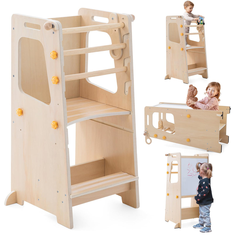 Gewitt Toddler Standing Tower with whiteboard showing safe kitchen prep and independence