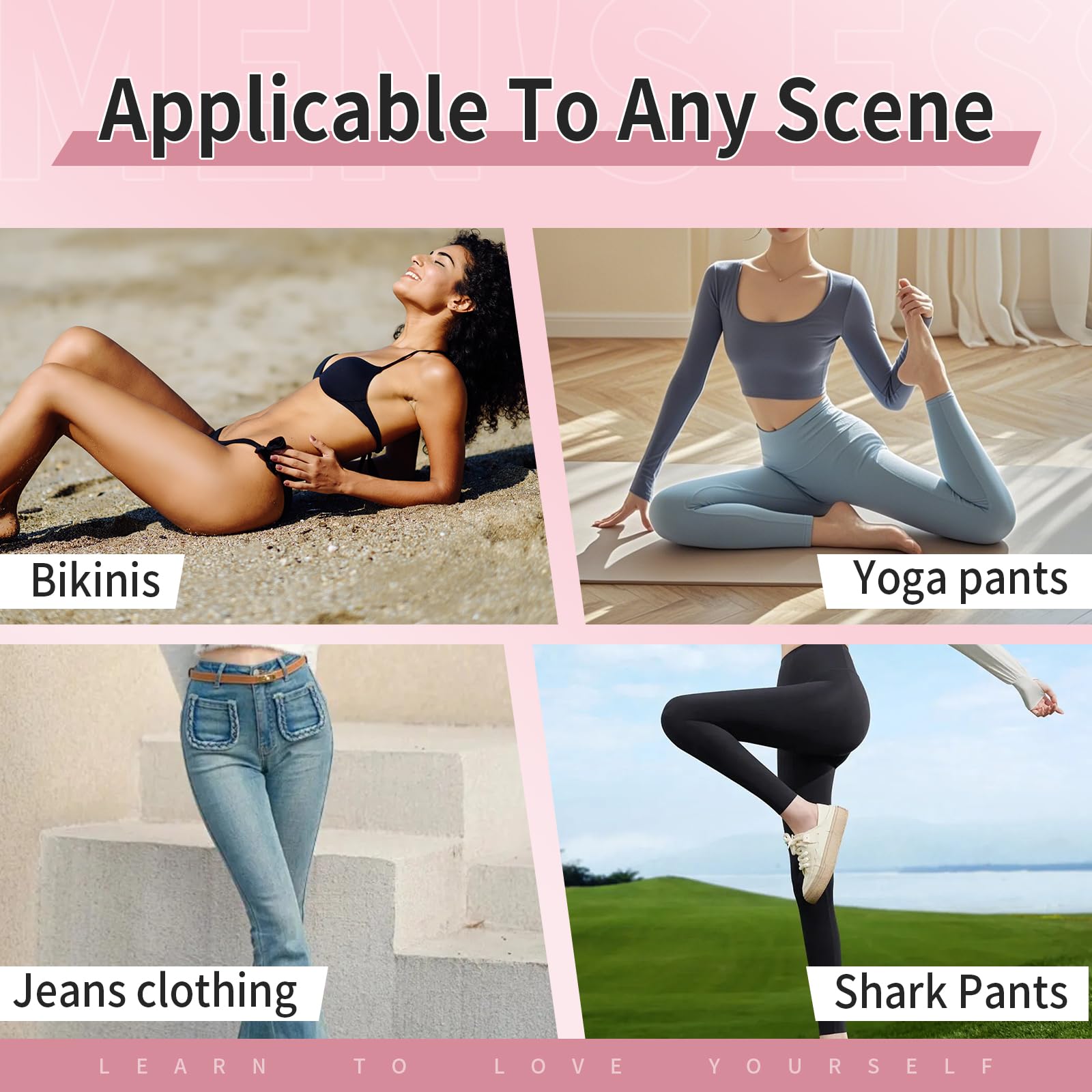 Gexloryn pads worn with swimwear or leggings for smooth silhouette.