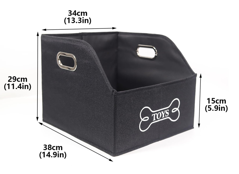 Geyecete black storage bin blends with decor for everyday use.