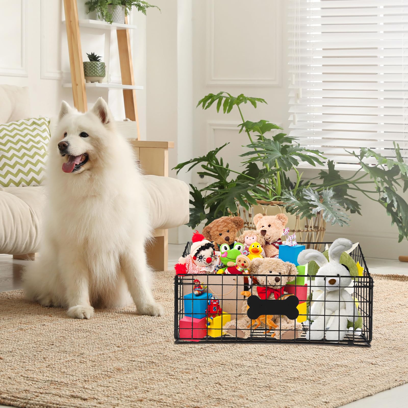 Geyecete dog toy box in use keeping toys tidy