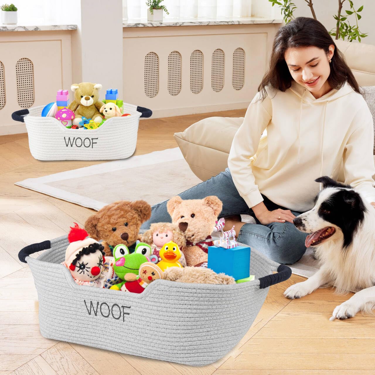 Geyecete easy-clean dog toy basket suitable for machine washing
