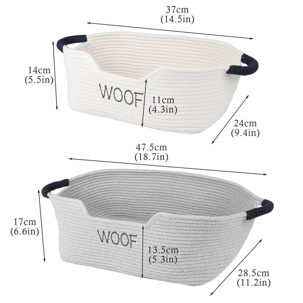 Geyecete large grey basket measuring 43 cm for multiple toys