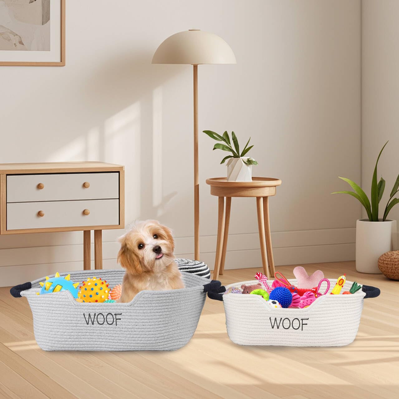 Geyecete medium beige basket measuring 34 cm for mid-sized storage