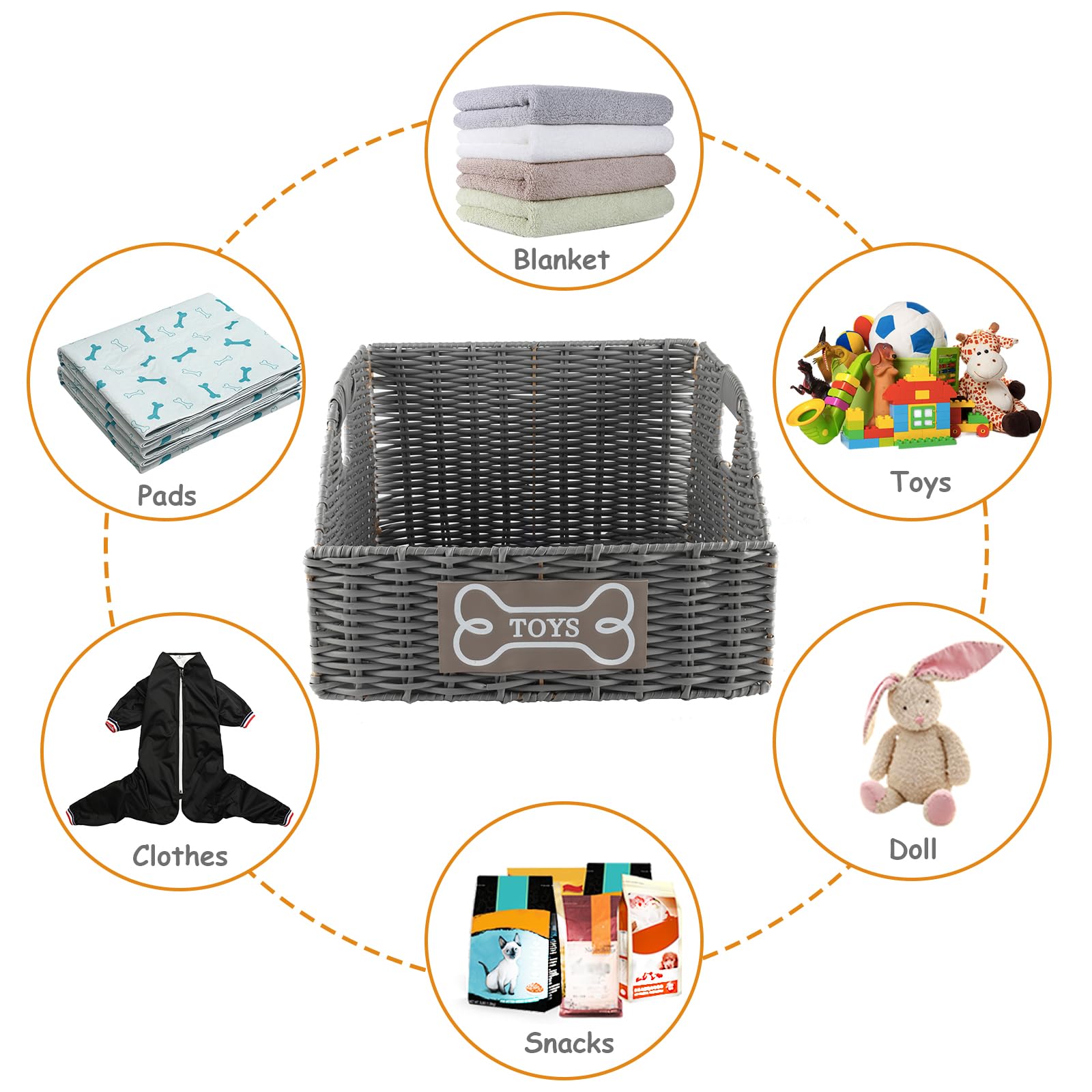 Geyecete plastic vine storage basket is durable and easy to wipe clean.