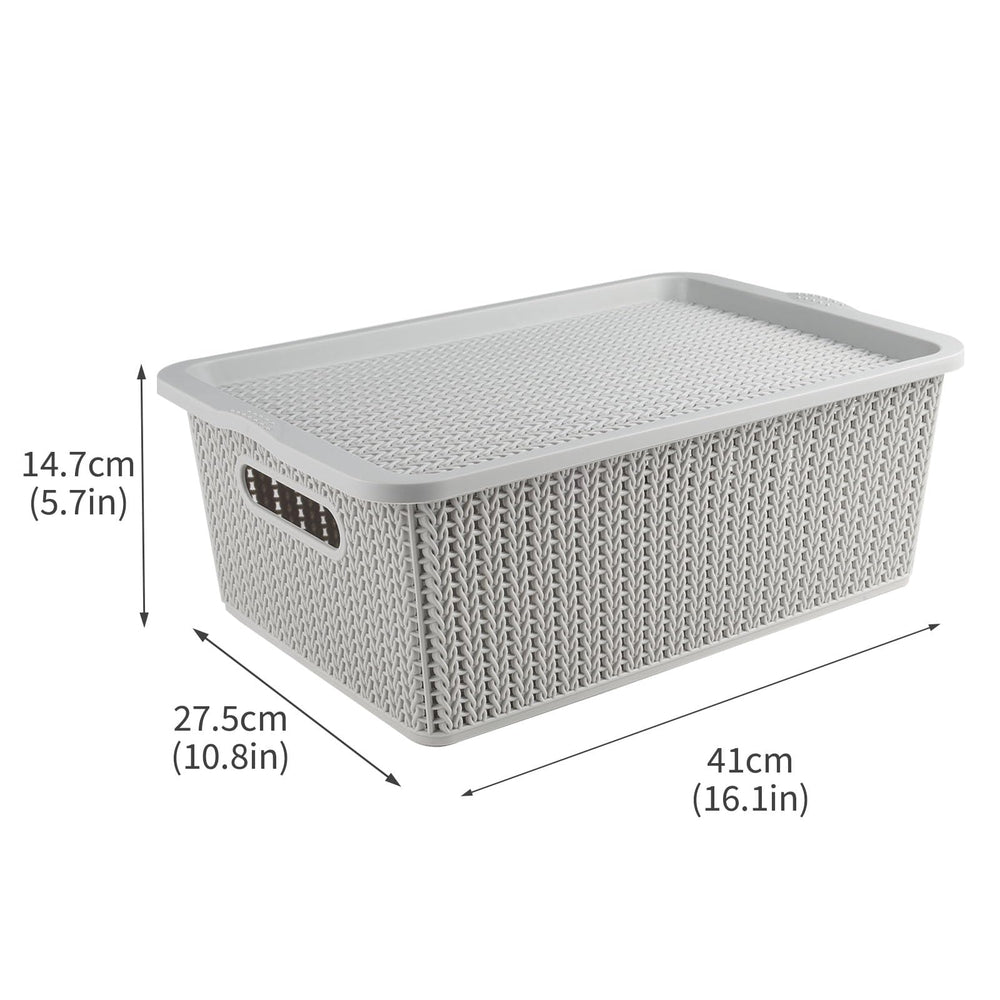 Geyecete storage bin with side handle for easy access.