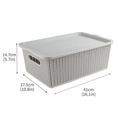 Geyecete storage bin with side handle for easy access.