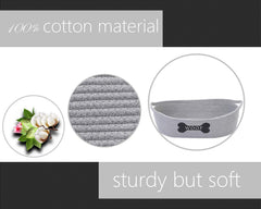 Geyecete Weave Rope Basket gray side view for versatile home organization.