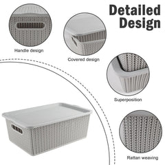 Geyecete woven plastic storage bin with breathable design keeps clutter organized.