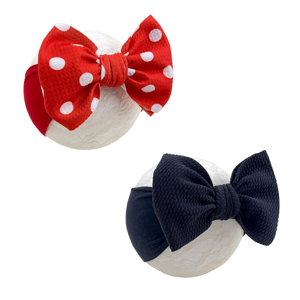GEZISAN baby nylon headband with bow, soft and stretchy fit.