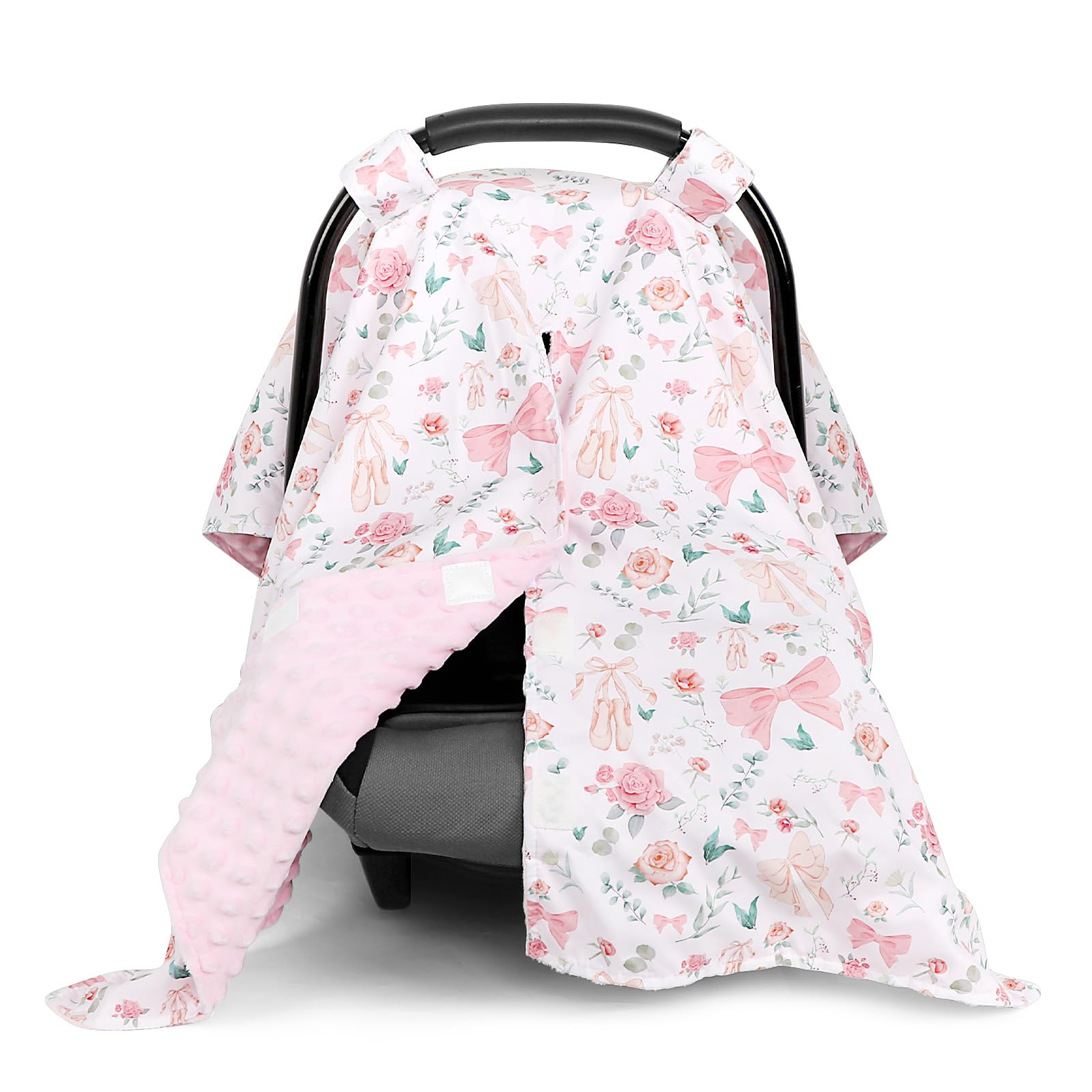 GFU Baby car seat cover with soft minky for warm protection on the go.