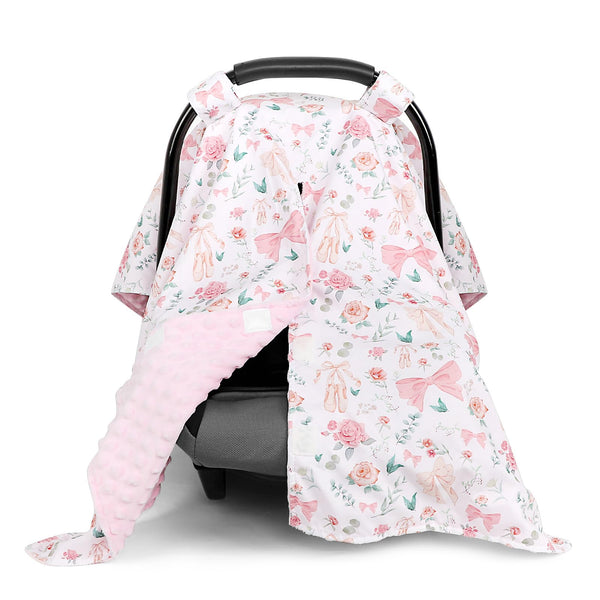 GFU Baby car seat cover with soft minky for warm protection on the go.