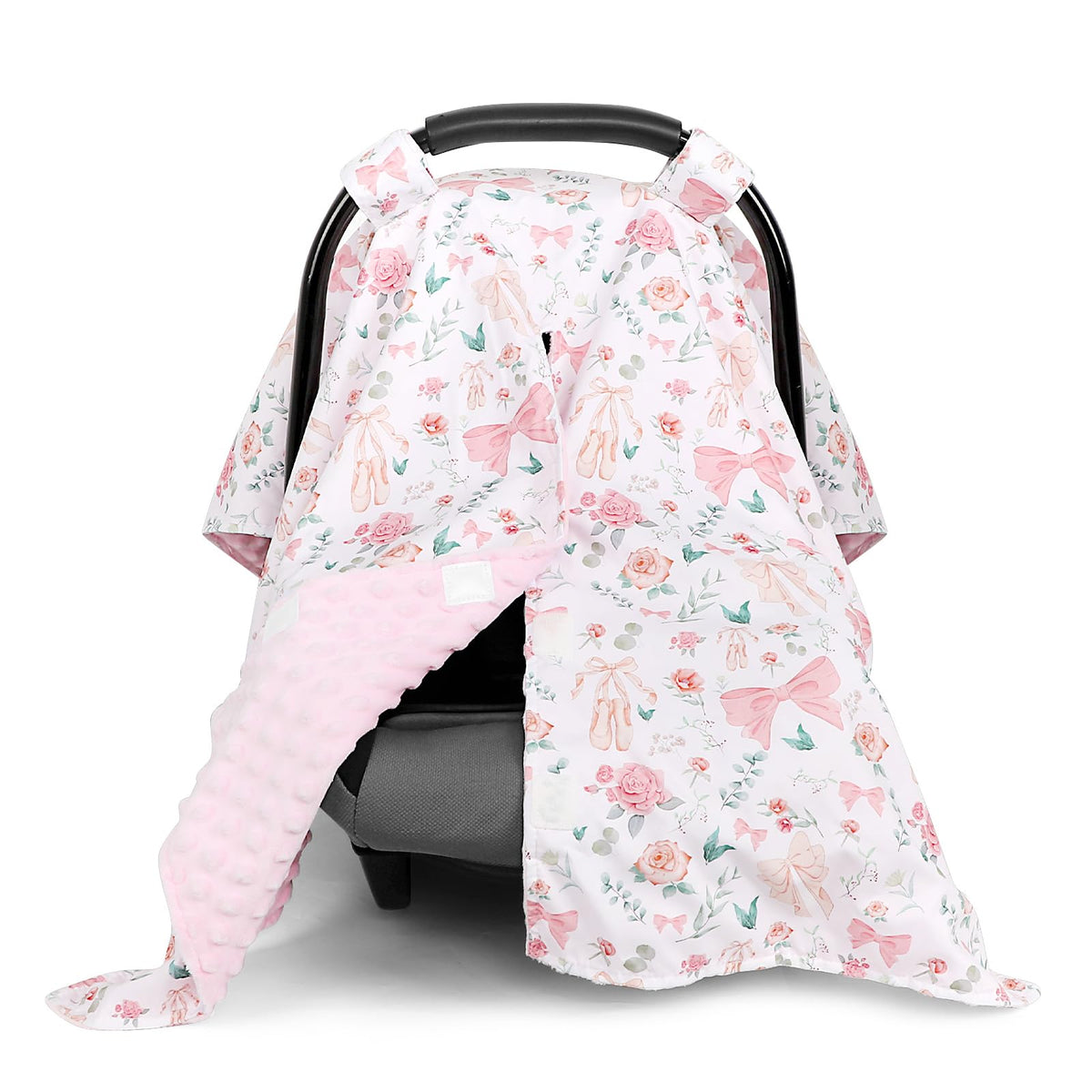 GFU Baby car seat cover with soft minky for warm protection on the go.