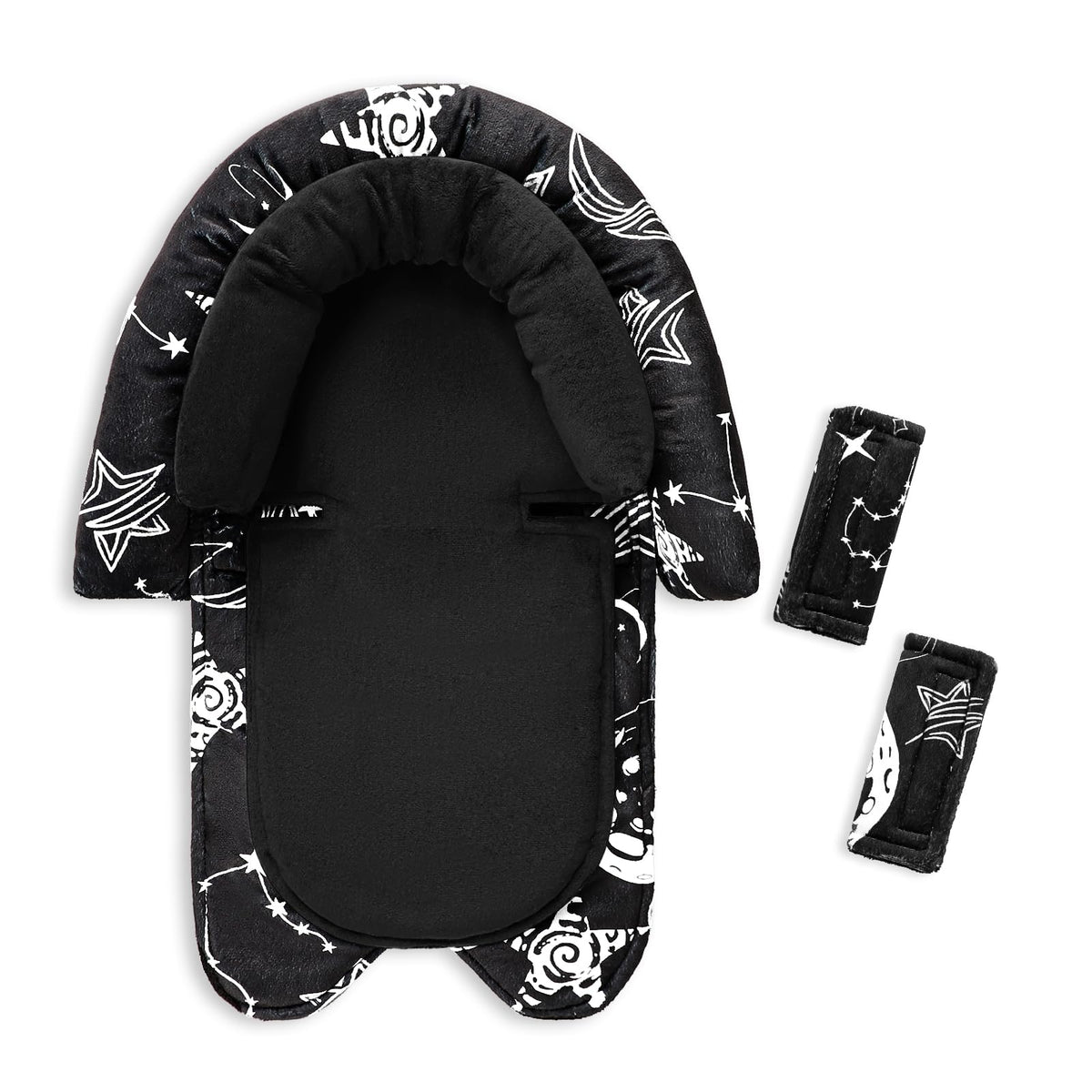 GFU baby car-seat head support in floral pink design for gentle neck stability
