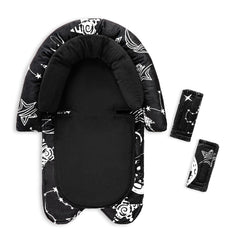 GFU baby car-seat head support in floral pink design for gentle neck stability