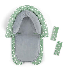 GFU baby head support close-up with plush comfort for newborn travel