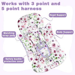 GFU crotch protection pad in purple flowers for extra cushioning