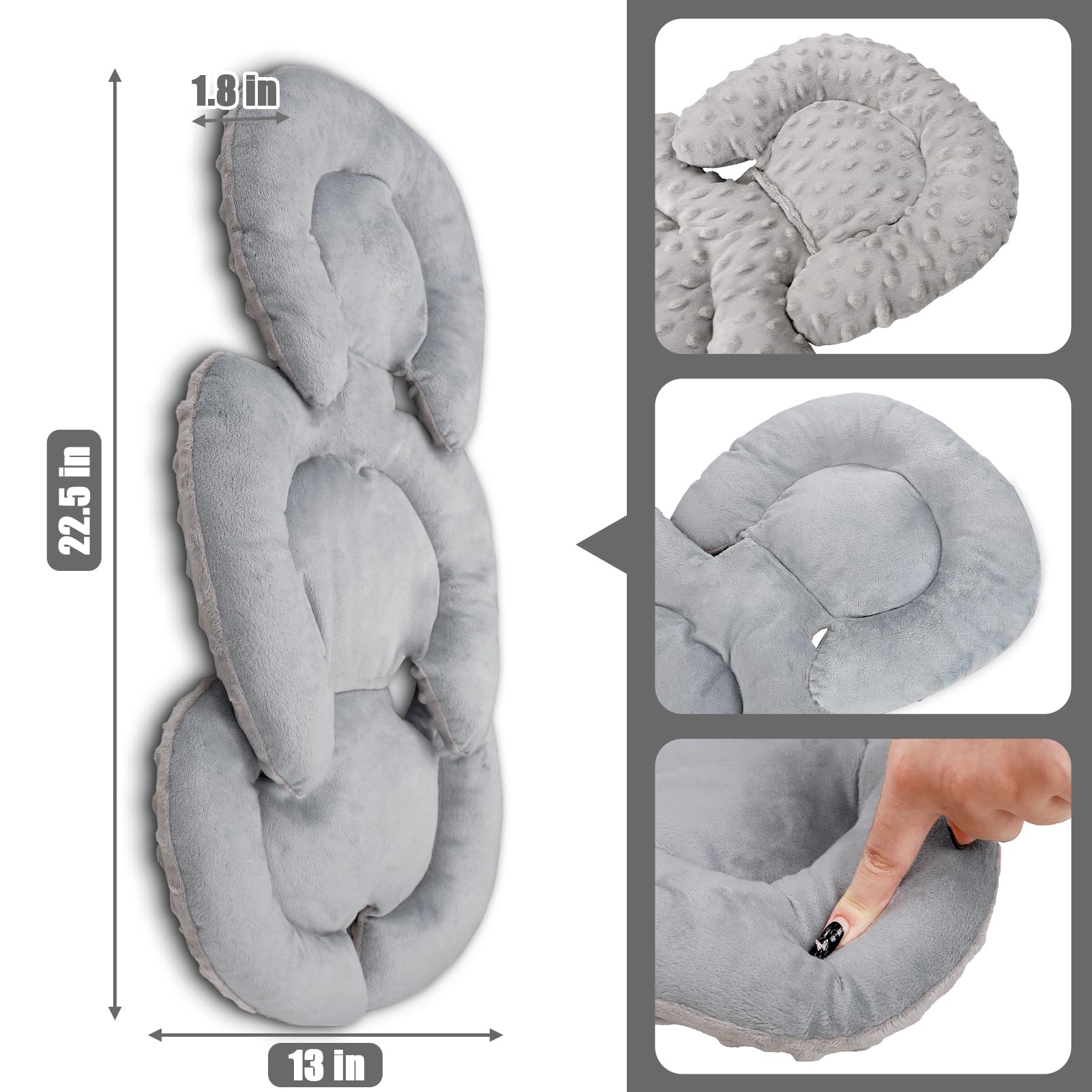 GFU full-body support helps newborns stay comfy during rides.