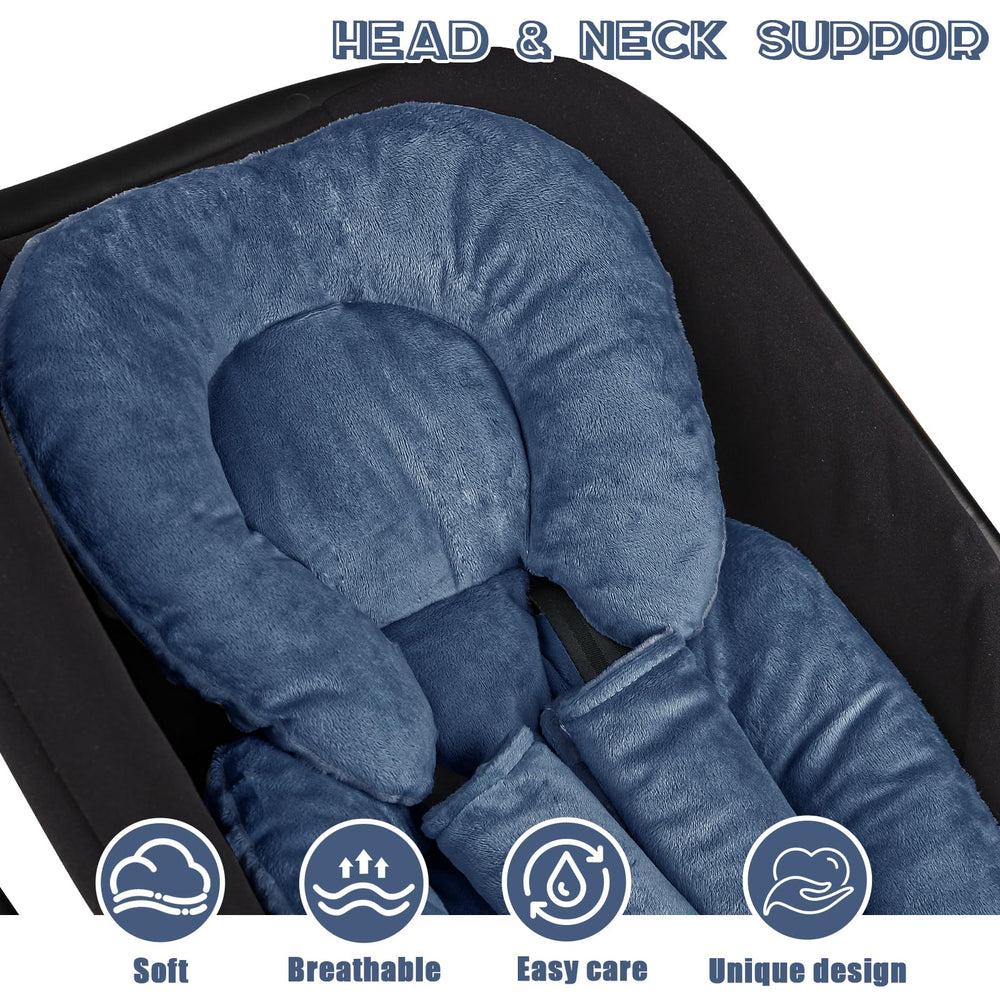 GFU infant car seat insert ideal travel companion for newborns in blue.
