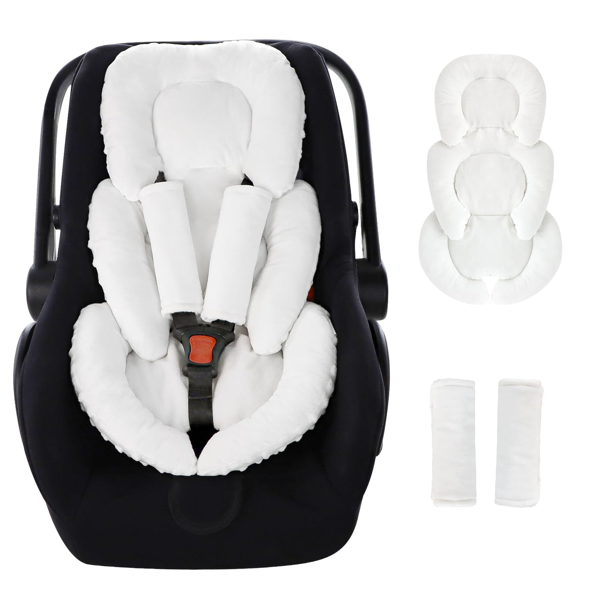 GFU infant car seat insert provides head and body support for newborn rides