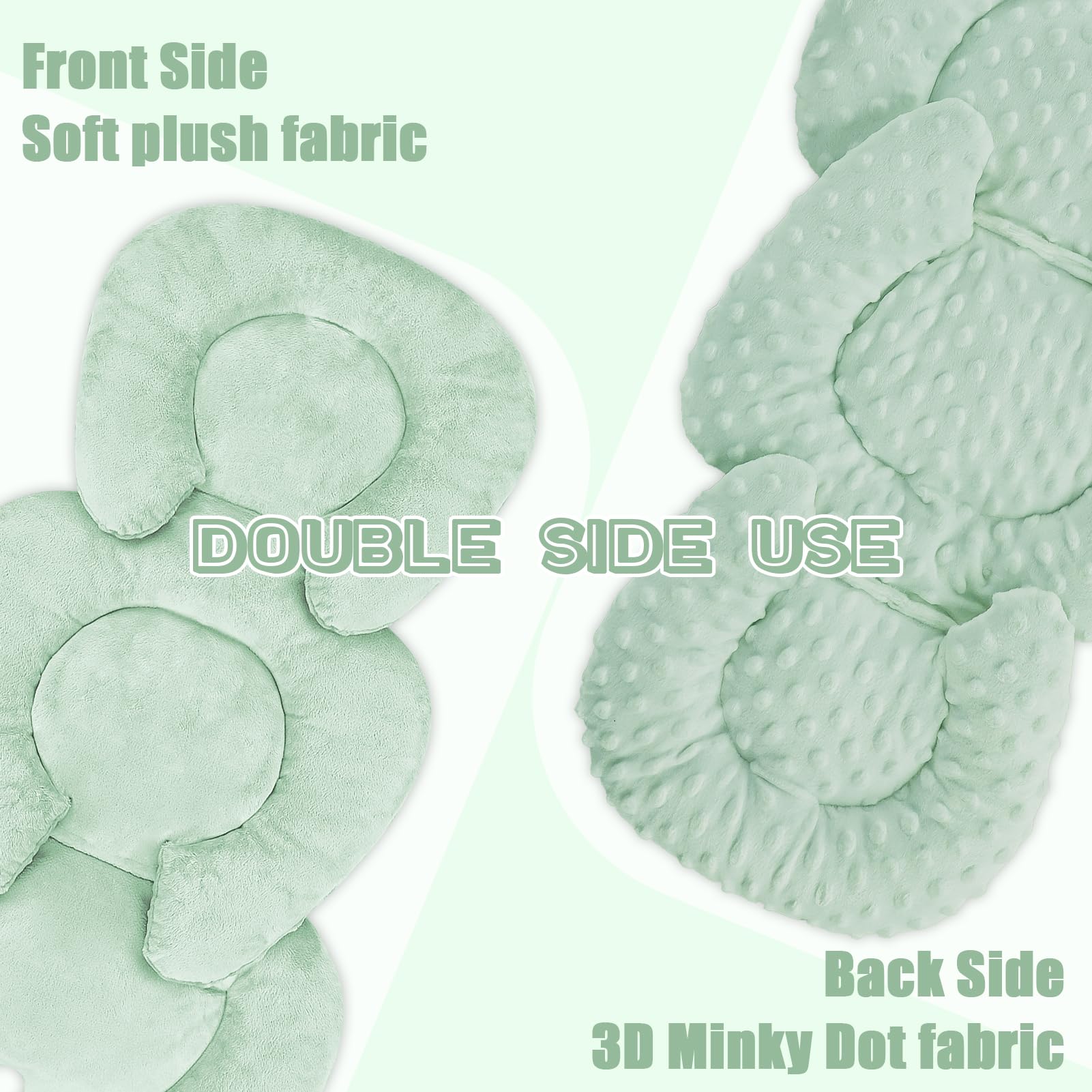 GFU infant car seat insert reversible side for year-round comfort.