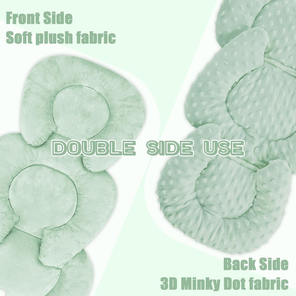 GFU infant car seat insert reversible side for year-round comfort.