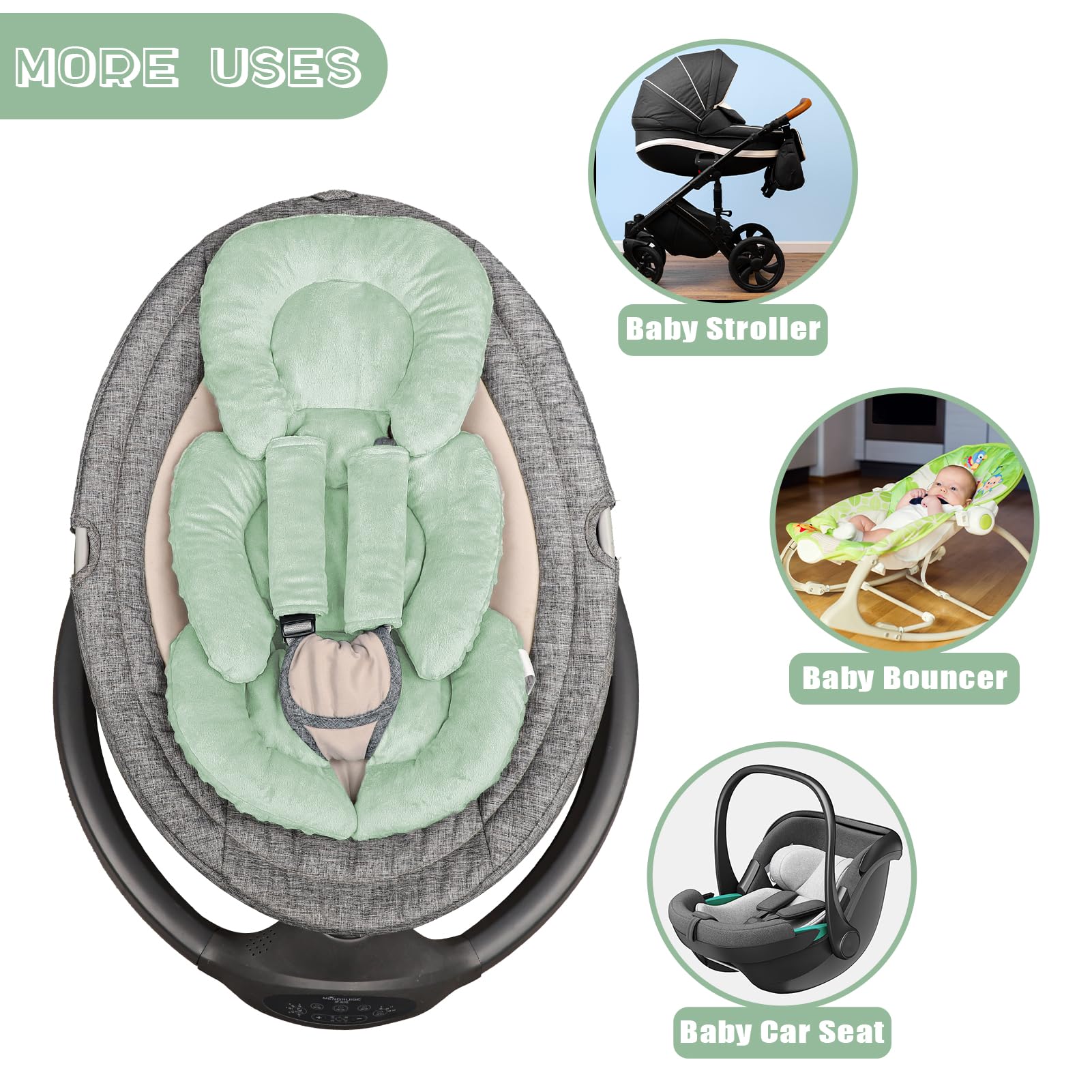 GFU versatile use across car seats, swings, and pushchairs.