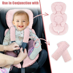 GFU infant seat insert compatible with 3- and 5-point harness systems for versatile seating.