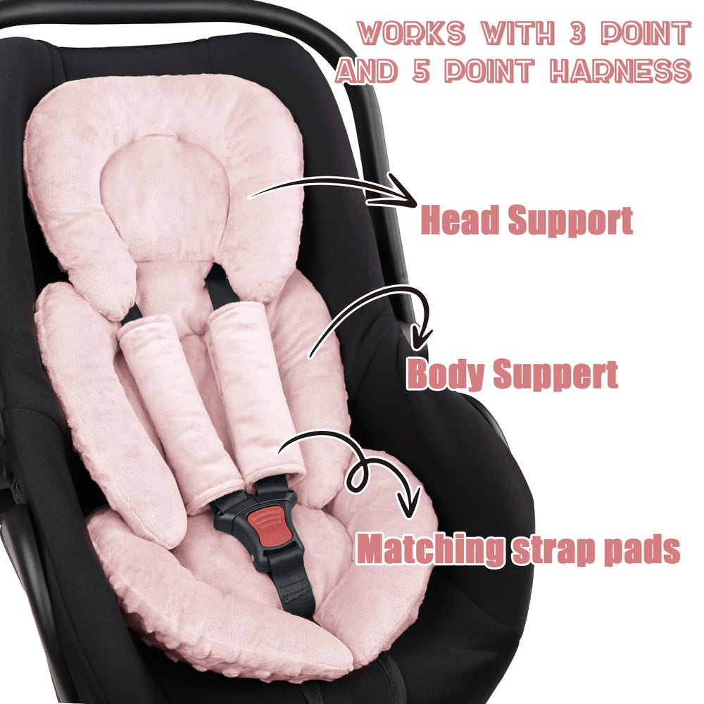 GFU infant seat insert double-sided fabric offers seasonal comfort with breathable materials.