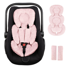 GFU infant seat insert head and back support keeps baby aligned on every ride.