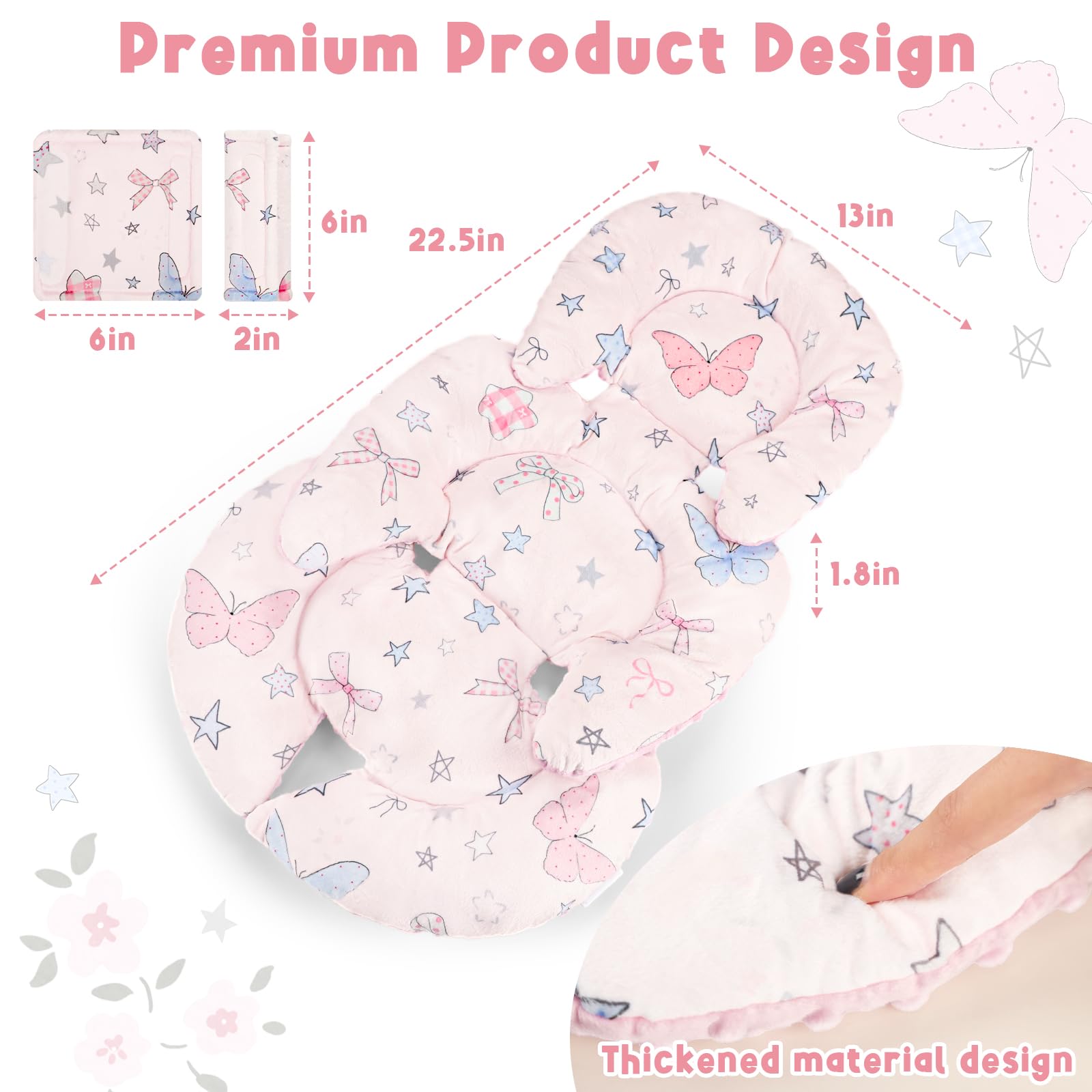 GFU soft insert adapts to swings, strollers, and high chairs