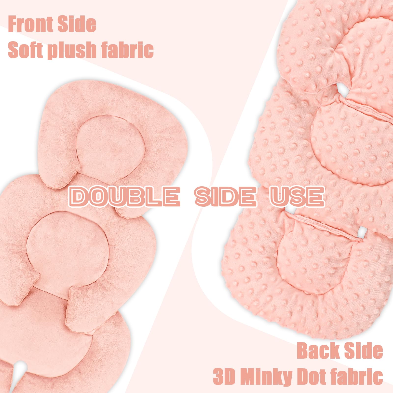 GFU infant stroller mat orange side view highlights double-sided comfort for versatile use.