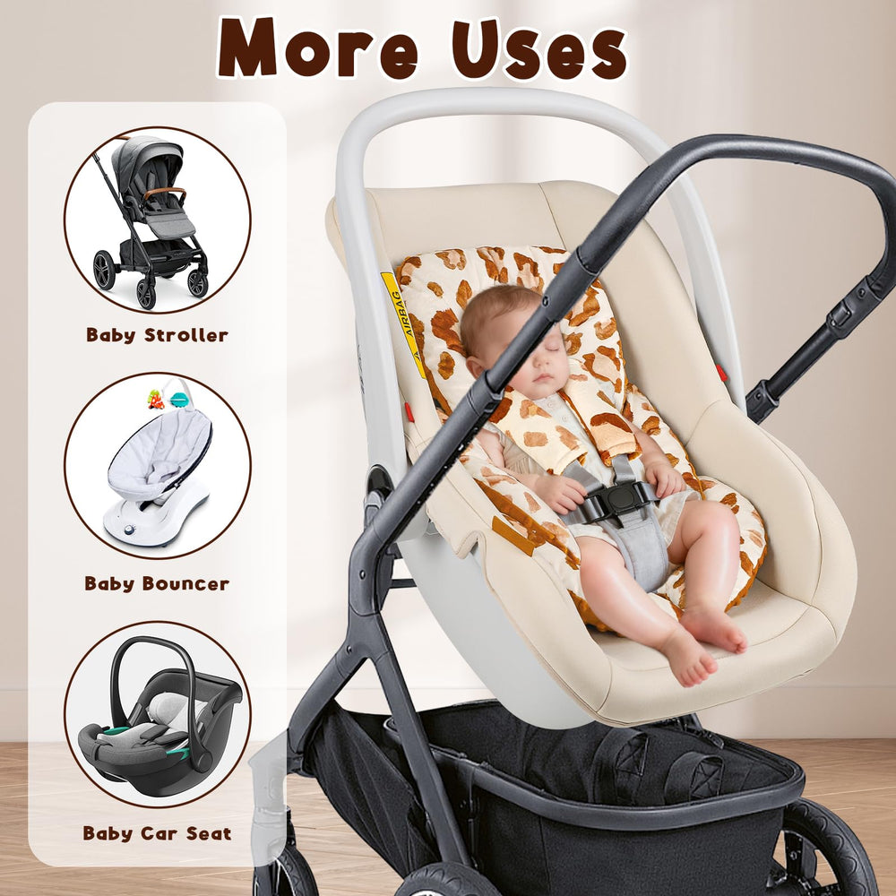 GFU leopard-print baby cushion design for stylish travel comfort