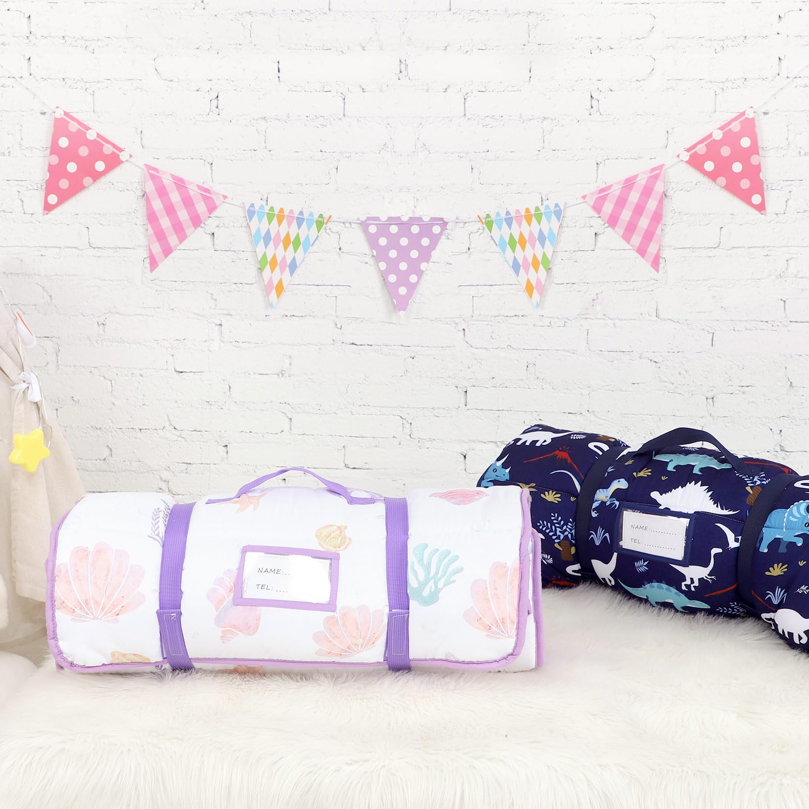 GFU purple mermaid nap mat suitable for home and travel