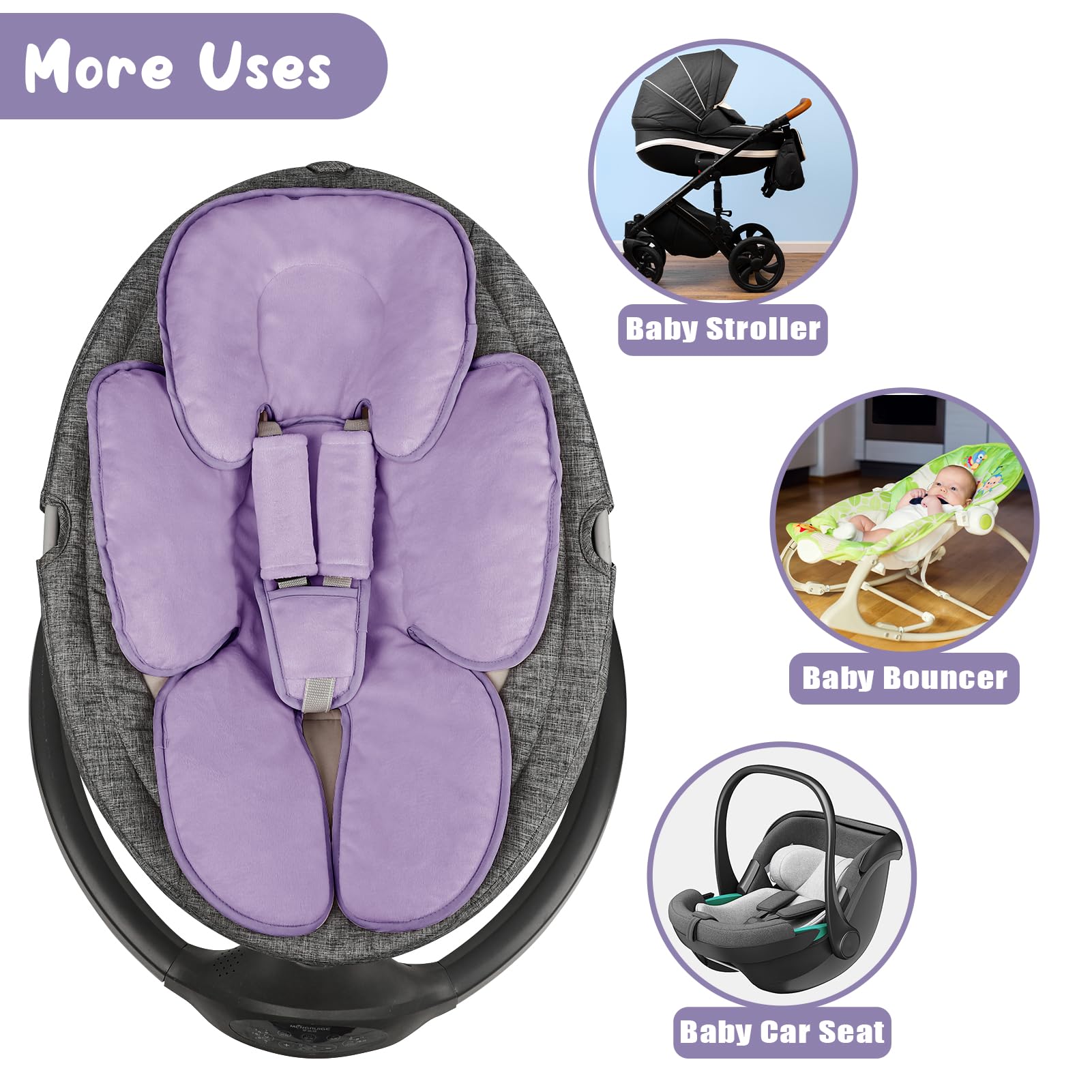 GFU newborn comfort on the move with soft, snug cushioning.