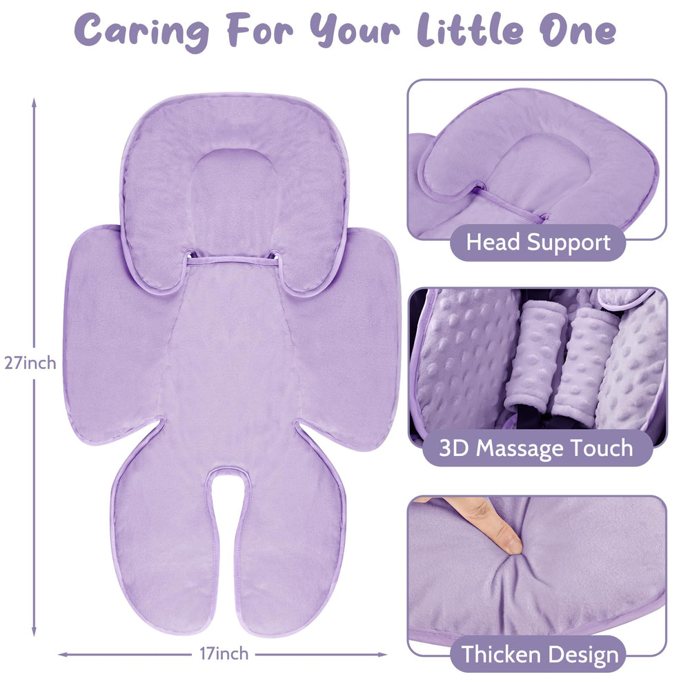 GFU padding fits 3- or 5-point harness car seats for secure support.