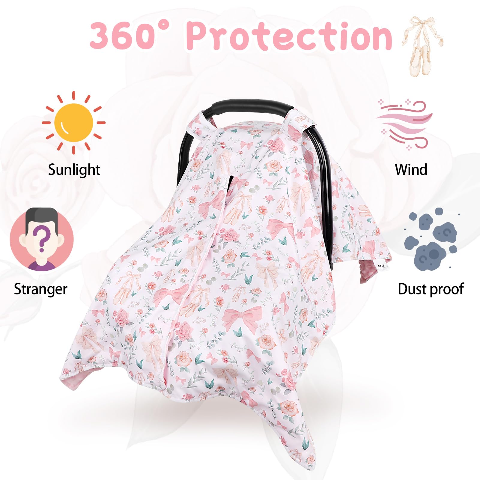 GFU Pink floral print adds stylish, gift-worthy appeal for new parents.