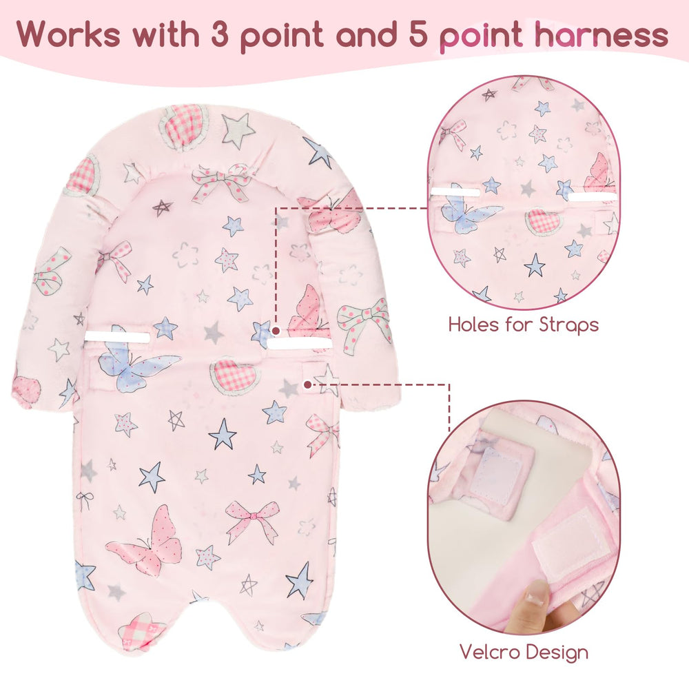 GFU pink floral pattern adds cute style to stroller cushion