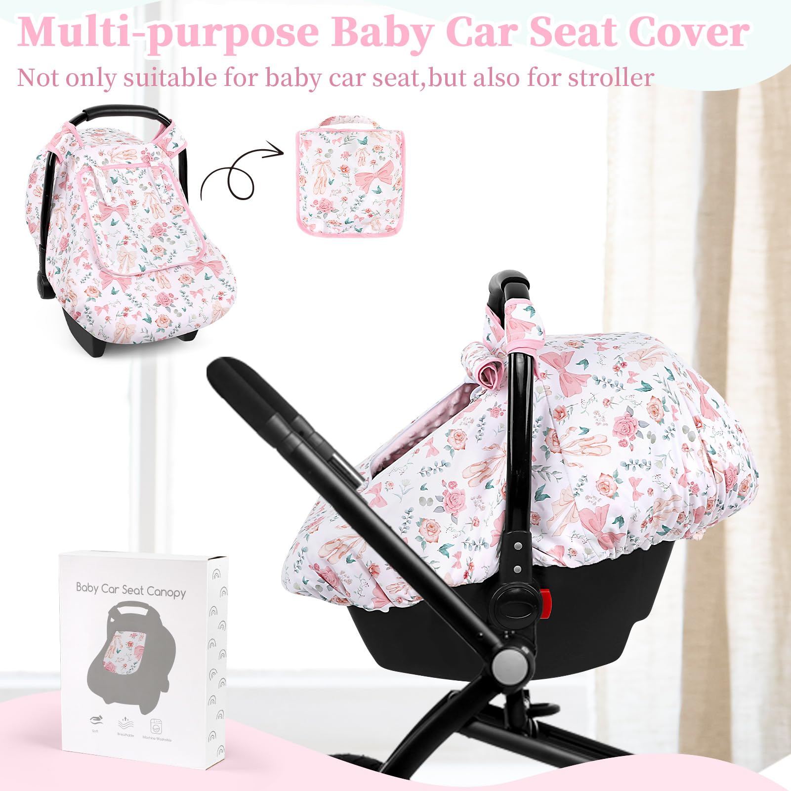 GFU pink flowers pattern adds stylish nursery decor