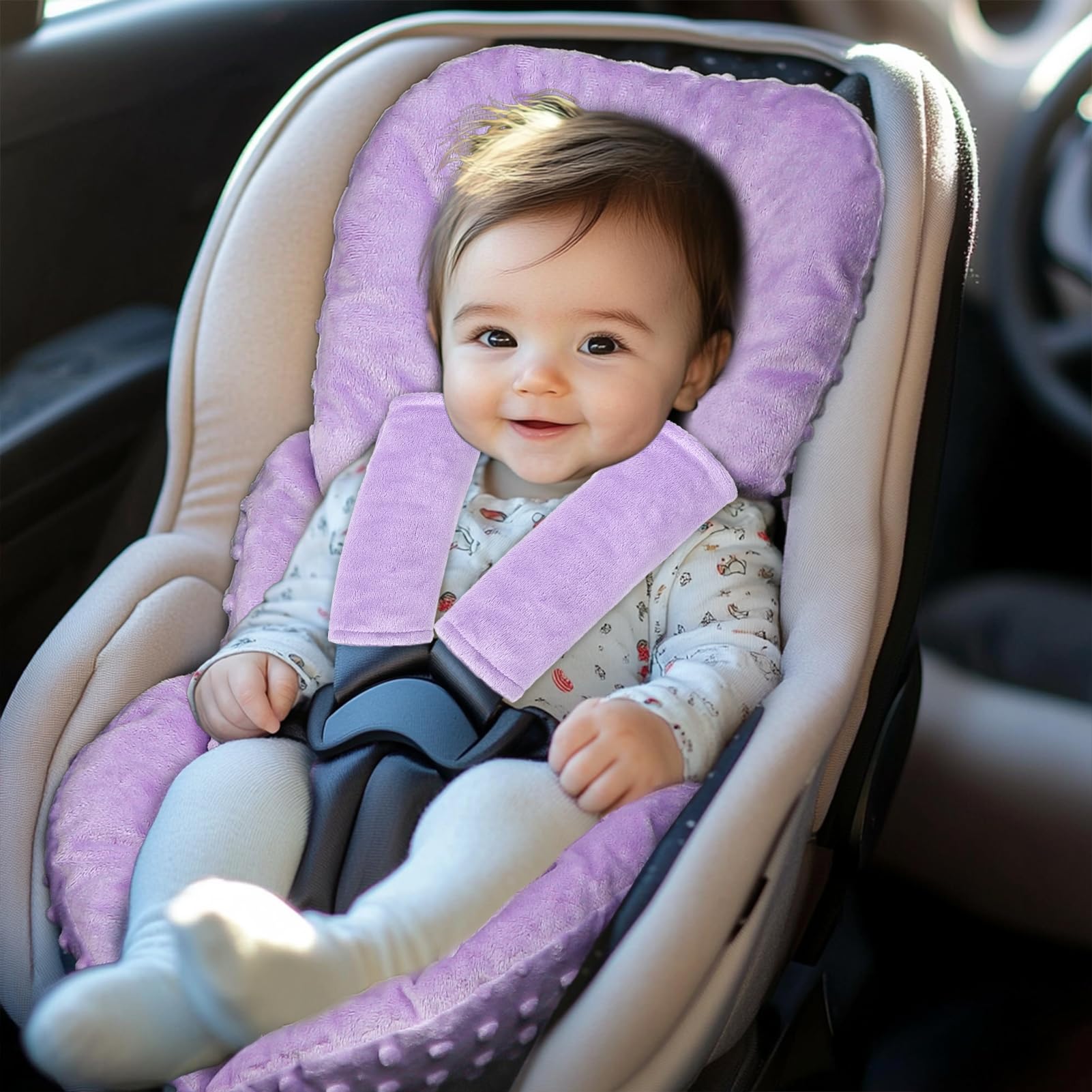 GFU purple travel cushion for baby adds versatile comfort