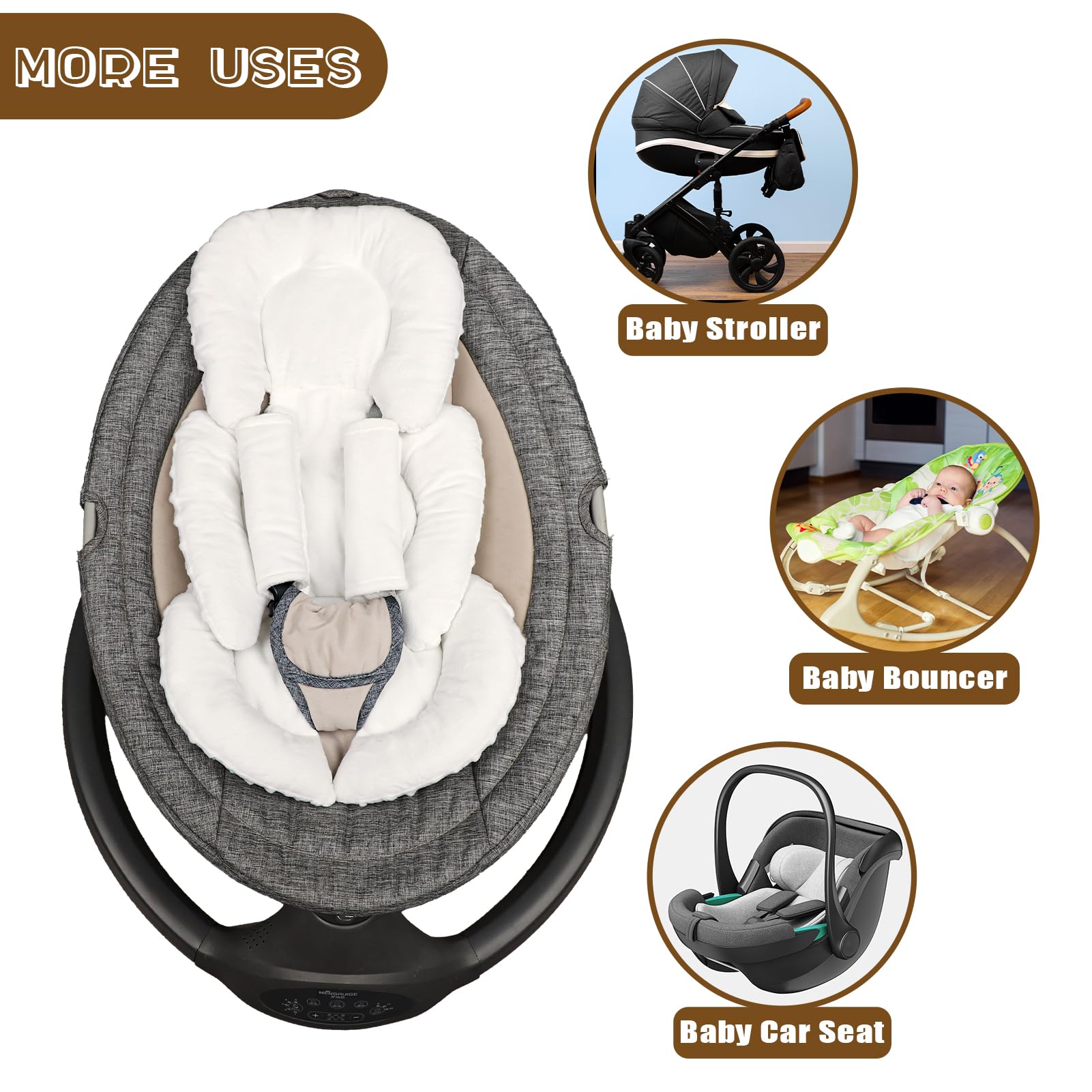 GFU newborn cushion delivers soft support during naps on the go