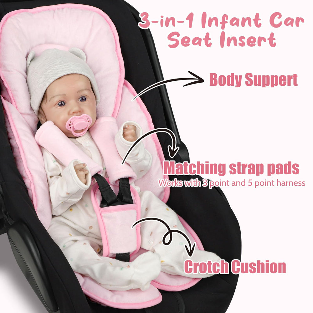 GFU strap covers protect shoulders from harness chafing during car rides and strolls