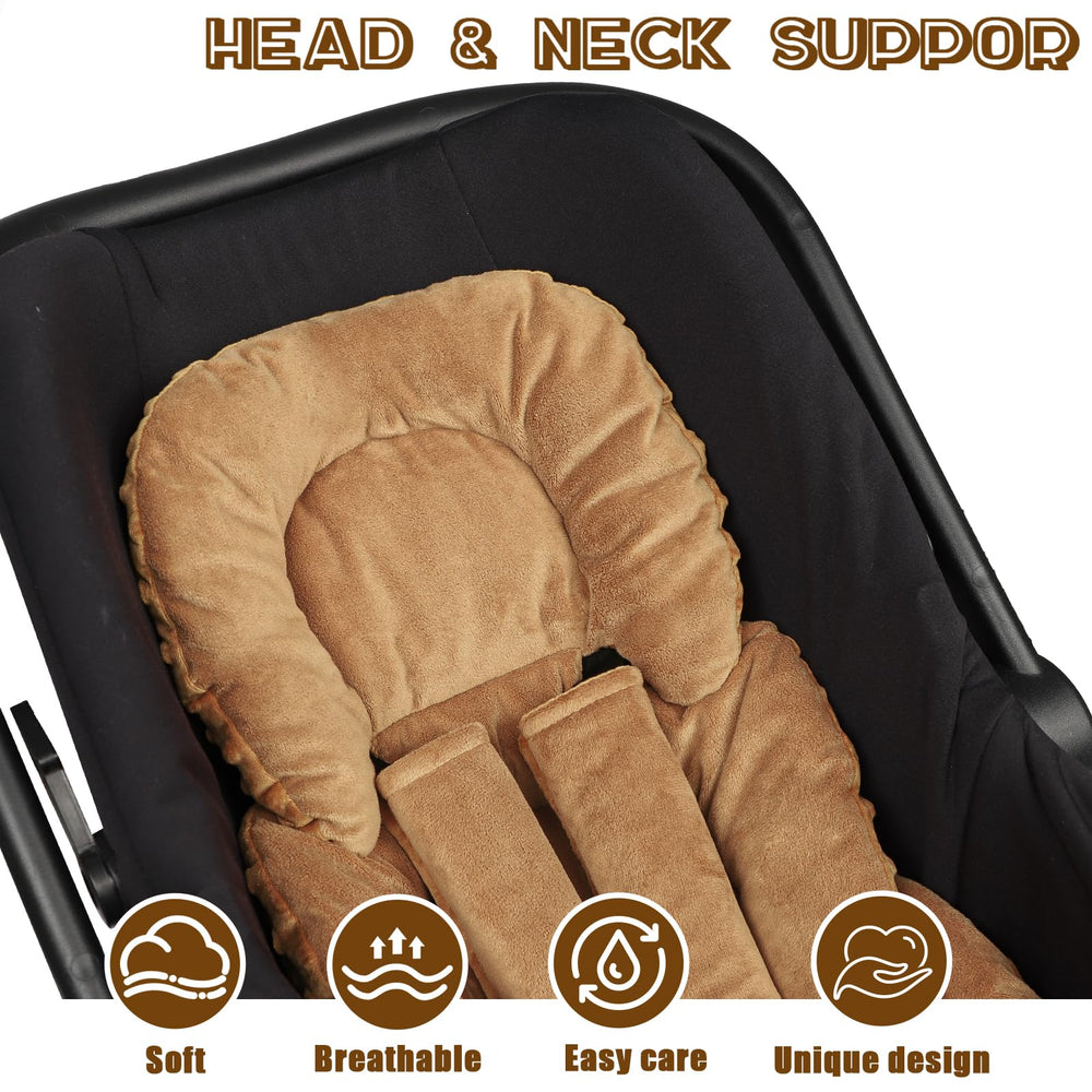 GFU soft stroller cushion doubles as travel pillow for newborns in prams.