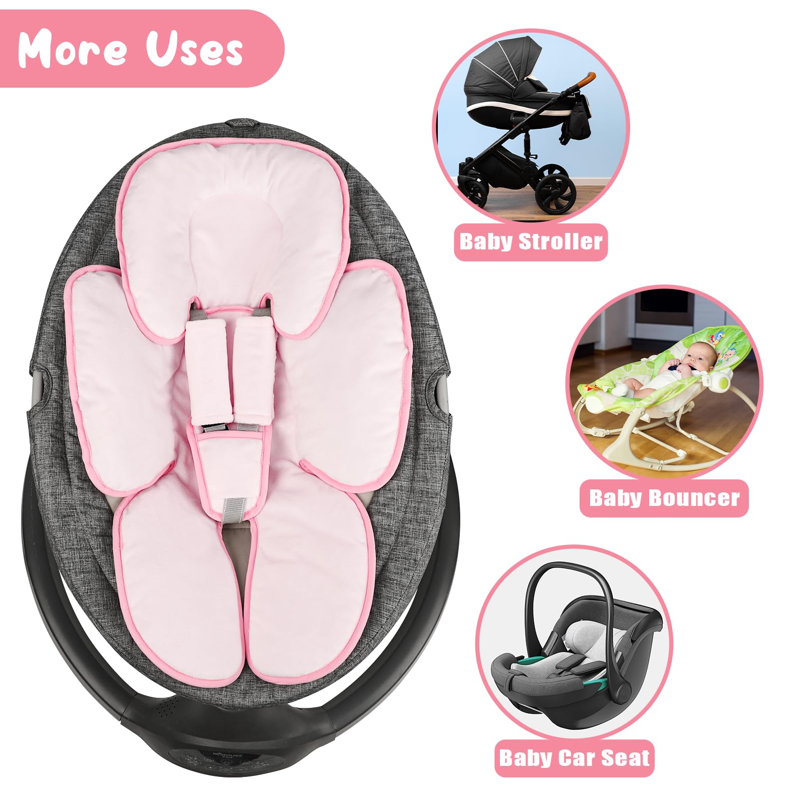 GFU travel ready insert supports newborn posture in car seats and portable chairs