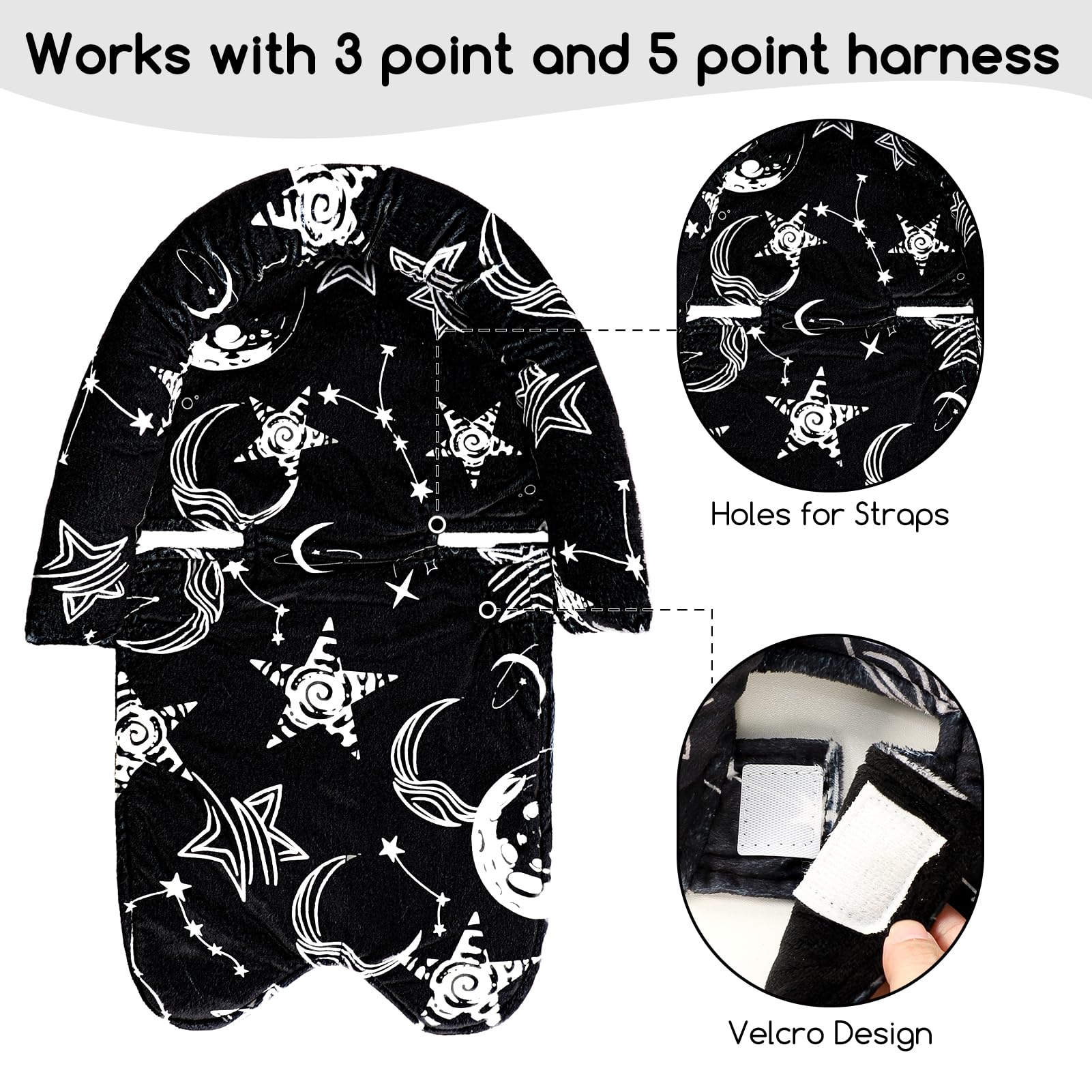GFU universal-fit infant seat and stroller cushion for multiple setups