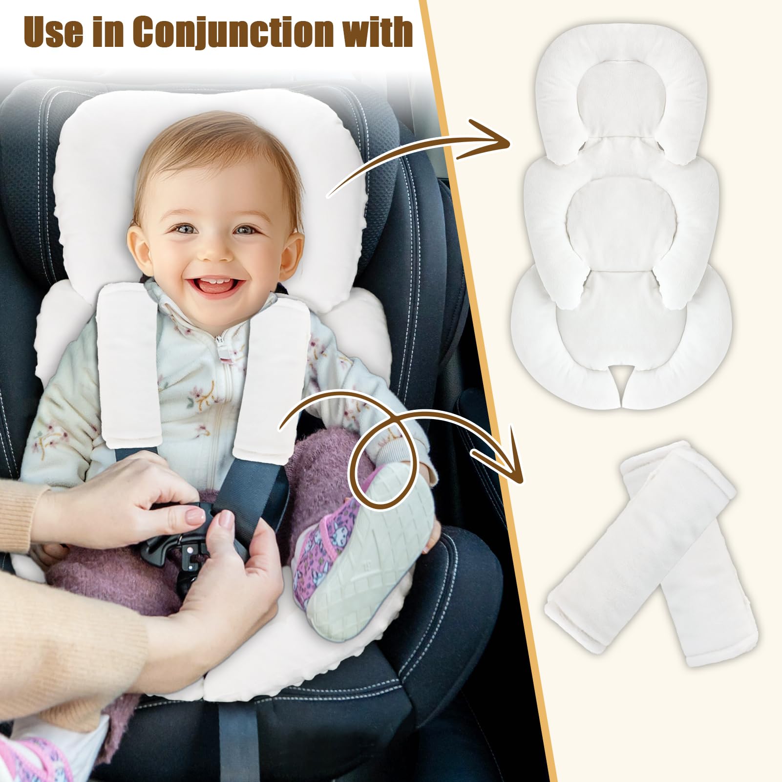 GFU padded insert fits strollers, swings, and bouncers for travel comfort