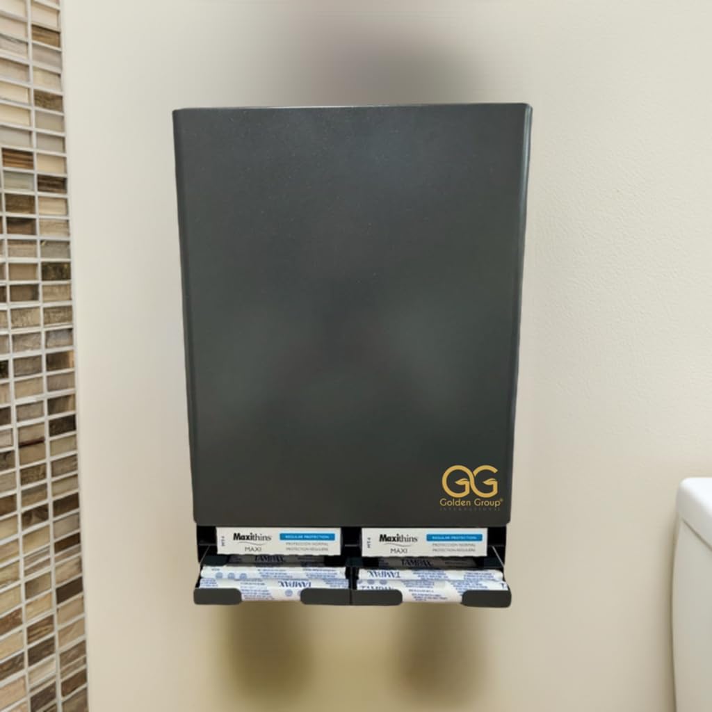 GG Golden Group INTERNATIONAL SD9000GY dispenses 50 tampons for high-traffic restrooms.