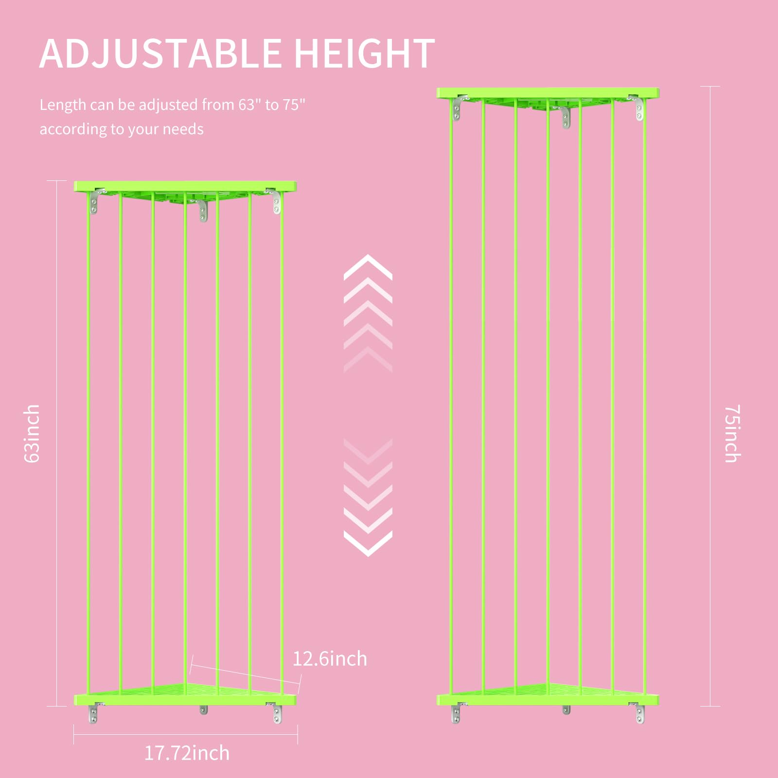 GGUO plush organizer adjustable height up to 65 inches for flexible storage