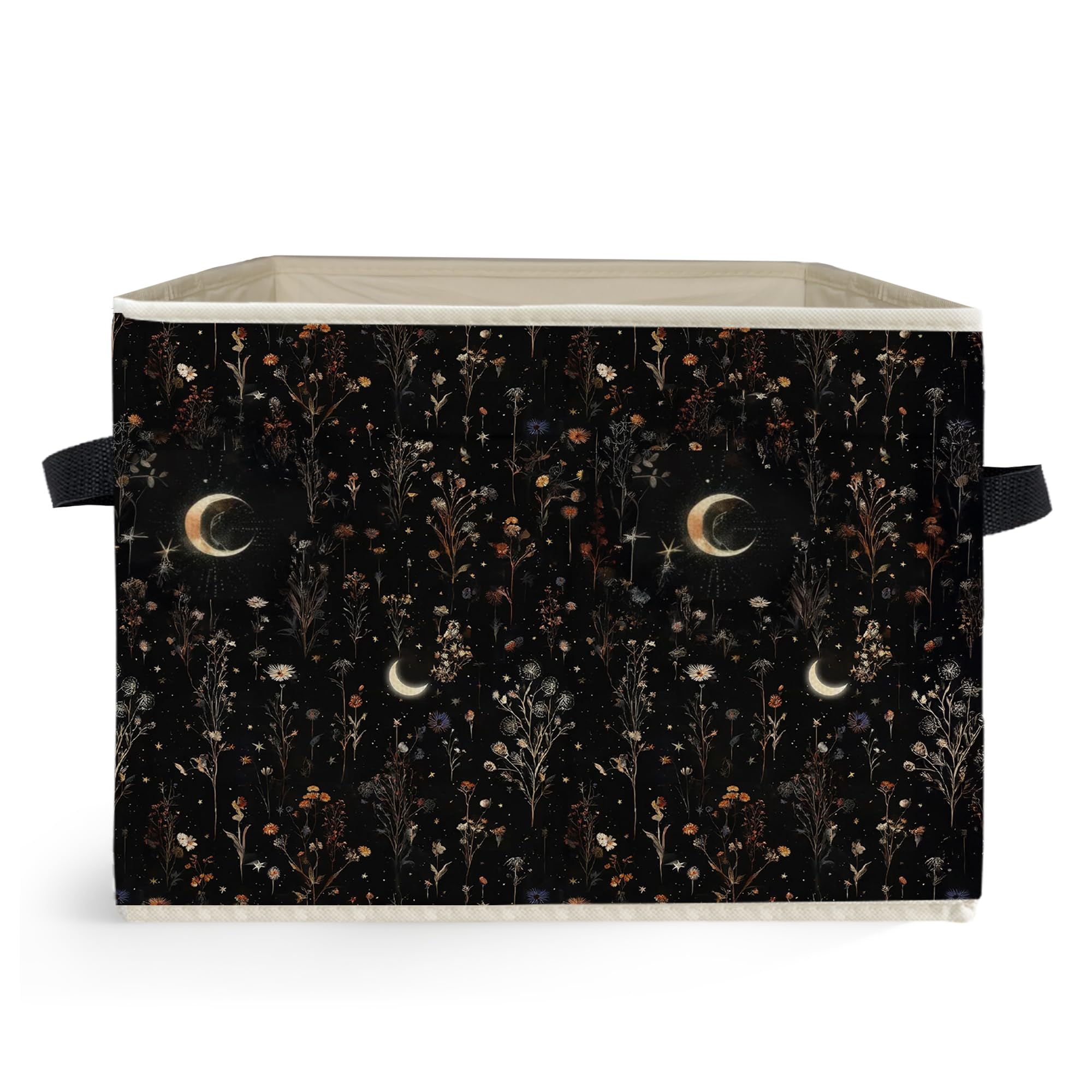 Ghoaoivo Dark Witchy Moon storage bin on shelf, ideal for closet organization.