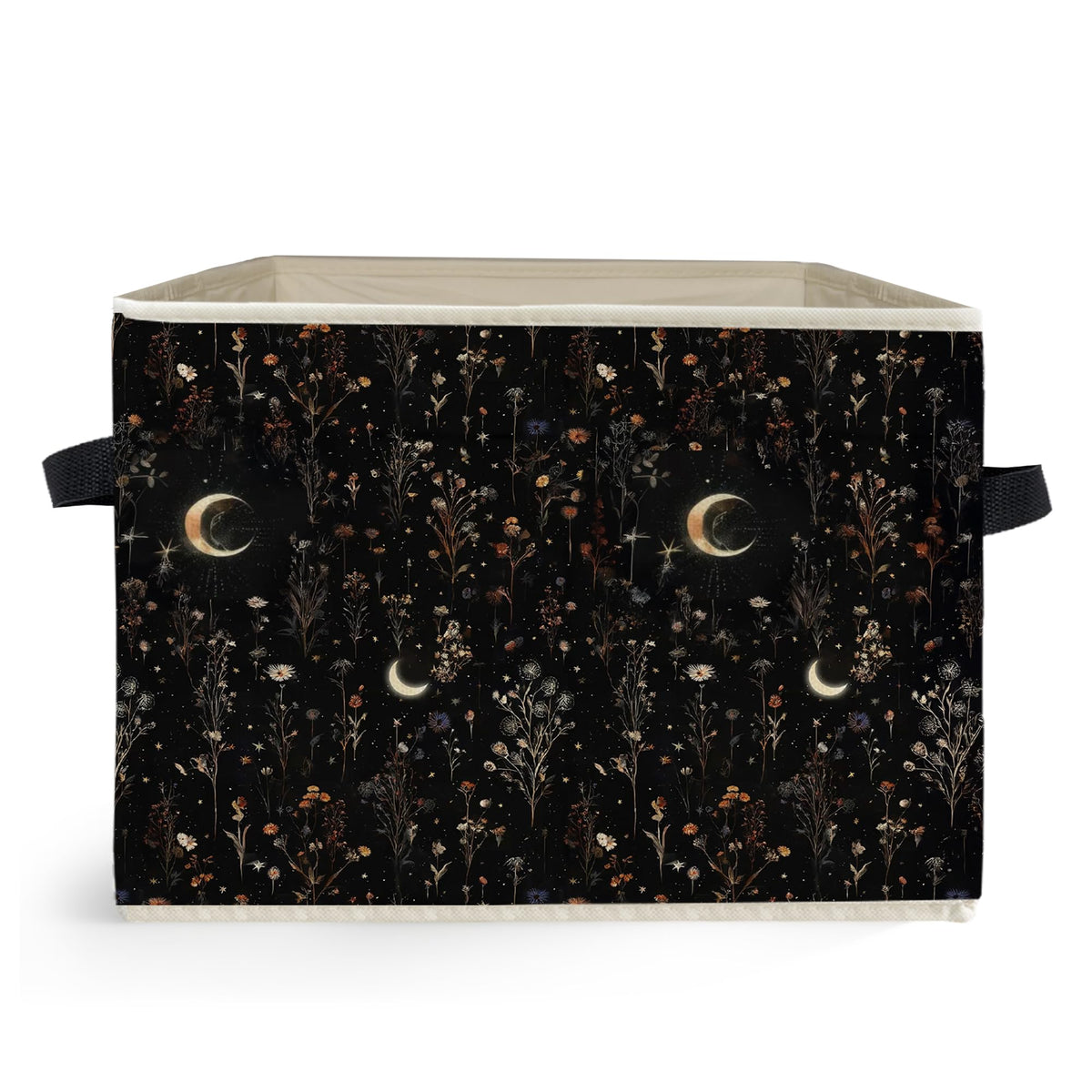 Ghoaoivo Dark Witchy Moon storage bin on shelf, ideal for closet organization.