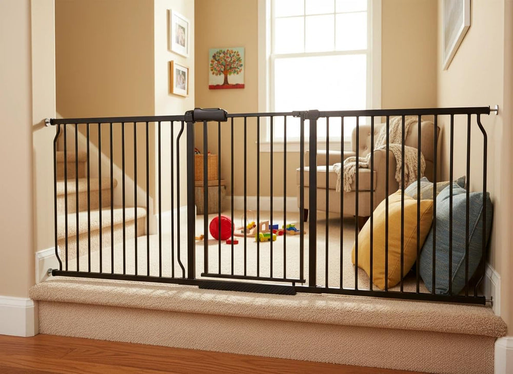 Ghthes Felle extra wide gate extended to fit large openings for doorways